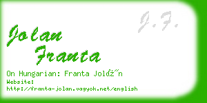 jolan franta business card